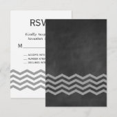 Chalkboard Chevron RSVP Kaartje (Voorkant / Achterkant)