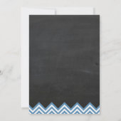 Chalkboard Chevron Vrijgezellenfeest Blue Kaart (Achterkant)