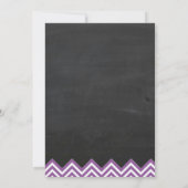 Chalkboard Chevron Vrijgezellenfeest Paars Kaart (Achterkant)