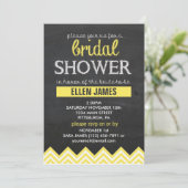 Chalkboard Chevron Vrijgezellenfeest Yellow Kaart (Staand voorkant)