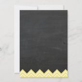 Chalkboard Chevron Vrijgezellenfeest Yellow Kaart (Achterkant)