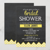 Chalkboard Chevron Vrijgezellenfeest Yellow Kaart (Voorkant / Achterkant)