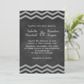 Chalkboard Chevron Wedding Invitation Kaart (Staand voorkant)