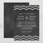 Chalkboard Chevron Wedding Invitation Kaart (Voorkant / Achterkant)