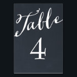 Chalkboard Chic Calligraphy Table Numbers Kaart<br><div class="desc">Eenvoudige en elegante lijstaantalkaarten met een het manuscriptdoopvont van de calligrafiestijl op een gedrukte faux textuurachtergrond van het karton. Pas elke kaart aan met uw tabelnummers om het even welke groottrouwerij of feestdag aan te passen. Klik op Aanpassen om het aantallettertype en de kleur van het getal te wijzigen of...</div>