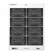 Chalkboard Chic Custom Wedding Mini Wine Labels (Full Sheet)