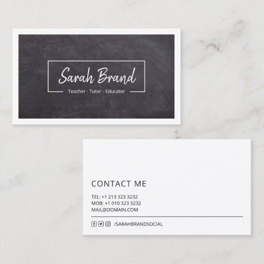 Chalkboard Chic - Docent Visitekaartje (Voorkant / Achterkant)