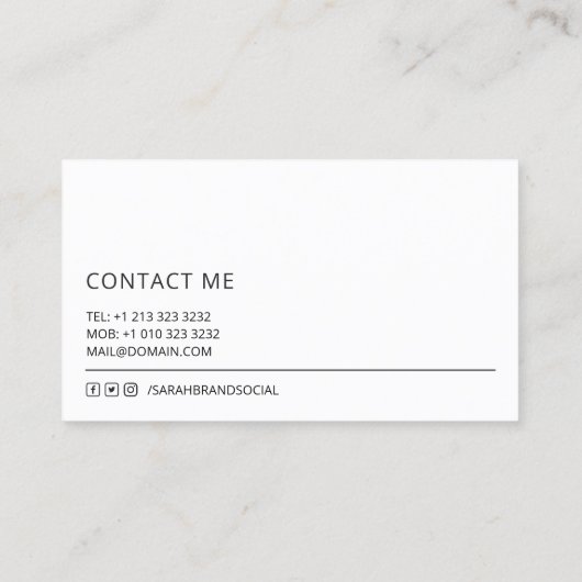 Chalkboard Chic - Docent Visitekaartje (Achterkant)