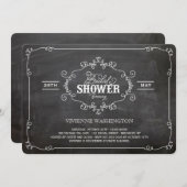 Chalkboard Chic Flourish Vrijgezellenfeest Kaart (Voorkant / Achterkant)