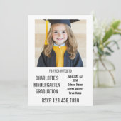 Chalkboard Child's Photo Kindergarten Afstuderen Kaart (Staand voorkant)
