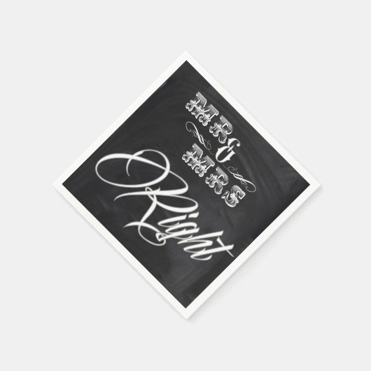 Chalkboard chique  typografie MR en MRS Servet (Hoek)