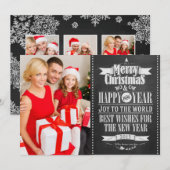 Chalkboard Chrismas nieuwe jaren | Vakantieknopkaa Feestdagenkaart (Voorkant / Achterkant)