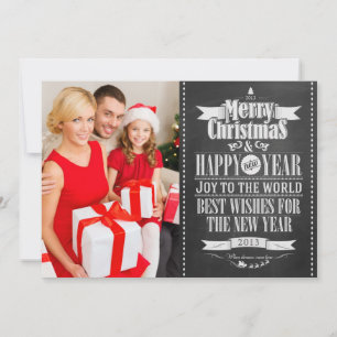 Chalkboard Chrismas nieuwe jaren Vakantieknopkaa Feestdagenkaart