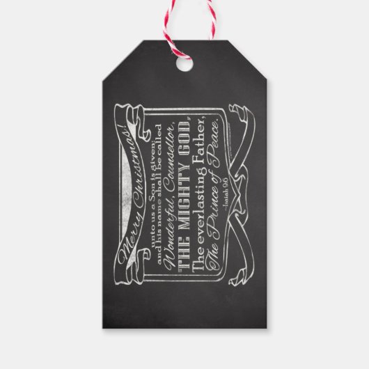 Chalkboard Christelijk Kerst Cadeaulabel (Voorkant)