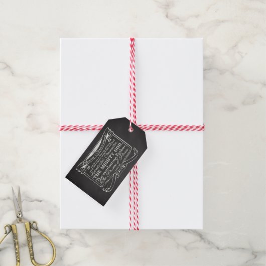 Chalkboard Christelijk Kerst Cadeaulabel (Met Touw)