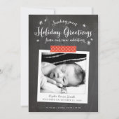 Chalkboard Christmas Baby Aankondiging (Voorkant)