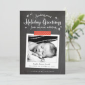 Chalkboard Christmas Baby Aankondiging (Staand voorkant)