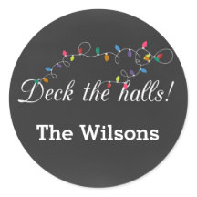 Chalkboard Christmas Lights vakantie stickers