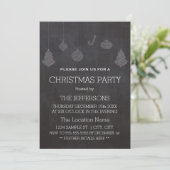 Chalkboard Christmas Ornaments Party Uitnodiging (Staand voorkant)