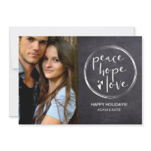 Chalkboard Christmas PEACE HOPE LOVE Gepersonalise