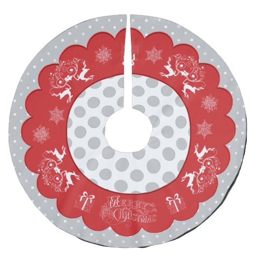 Chalkboard Christmas Polka Dots Boomrok Kerstboom Rok (Voorkant)