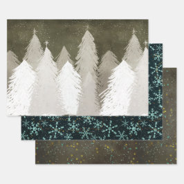 Chalkboard Christmas Wedding Bundle: Goud Zilver Inpakpapier Vel