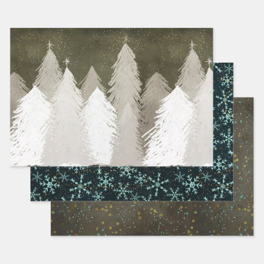 Chalkboard Christmas Wedding Bundle: Goud Zilver Inpakpapier Vel (Set)