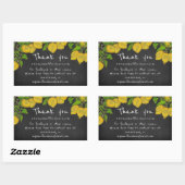 Chalkboard citroenen dank u bedrijfsinformatie rechthoekige sticker (Vel)