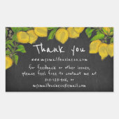 Chalkboard citroenen dank u bedrijfsinformatie rechthoekige sticker (Voorkant)