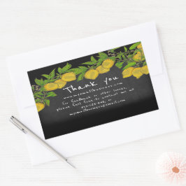 Chalkboard citroenen dank u bedrijfsinformatie rechthoekige sticker