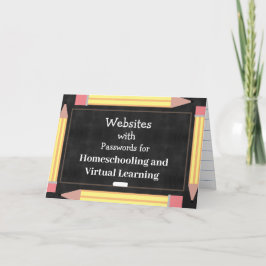 Chalkboard Classroom Resource Organizer Note Card Kaart