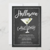 Chalkboard Cocktail Party Halloween Party Kaart (Voorkant)