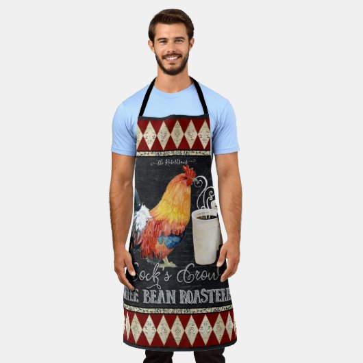 Chalkboard Coffee Art Waterverf Mokken op rooster Schort (Gedragen)