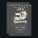 Chalkboard Coffee Love is Brouwerij Vrijgezellenfe Kaart<br><div class="desc">Chalkboard Coffee Love is Brouwerij Bridal Shower Invitation</div>