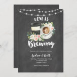 Chalkboard Coffee Love is Brouwerij Vrijgezellenfe Kaart<br><div class="desc">Chalkboard Coffee Love is Brouwerij Bridal Shower Invitation</div>