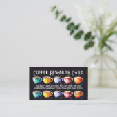 Chalkboard Coffee Shop Rewards Loyalty Punch Card Visitekaartje (Staand voorkant)