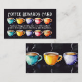 Chalkboard Coffee Shop Rewards Loyalty Punch Card Visitekaartje (Voorkant / Achterkant)