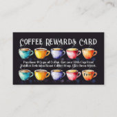 Chalkboard Coffee Shop Rewards Loyalty Punch Card Visitekaartje (Voorkant)