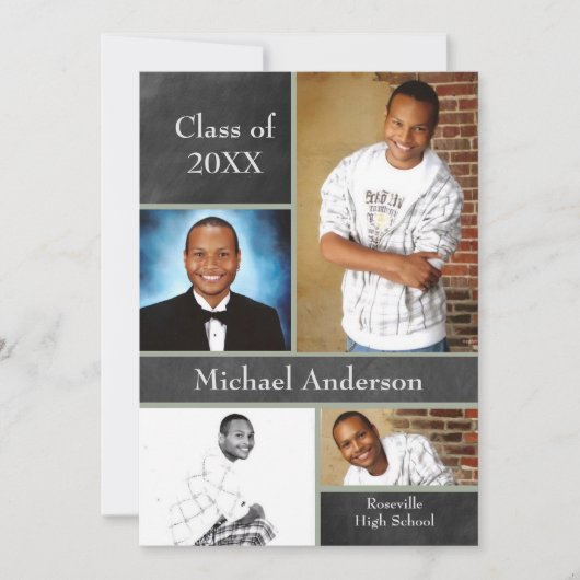 Chalkboard Collage Basketball - Aankondiging Afstu (Voorkant)