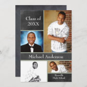 Chalkboard Collage Basketball - Aankondiging Afstu (Voorkant / Achterkant)