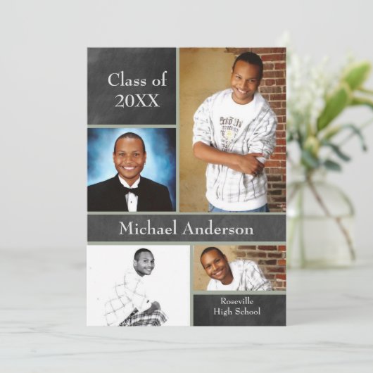 Chalkboard Collage Football - Aankondiging van Afs (Staand voorkant)