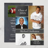 Chalkboard Collage Football - Aankondiging van Afs (Voorkant / Achterkant)