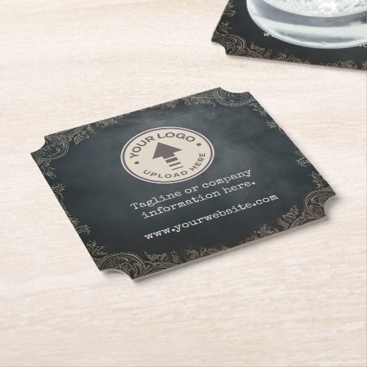  Chalkboard Company Business Logo Kartonnen Onderzetters (Gekanteld)