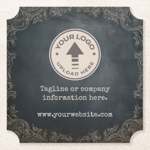 Chalkboard Company Business Logo Kartonnen Onderzetters