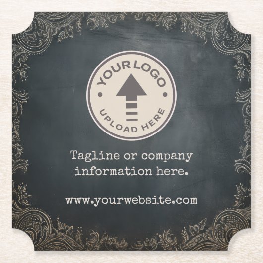 Chalkboard Company Business Logo Kartonnen Onderzetters (Voorkant)