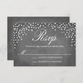 Chalkboard Confetti Stippen RSVP (Voorkant / Achterkant)