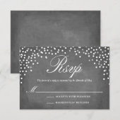 Chalkboard Confetti Stippen RSVP Kaartje (Voorkant / Achterkant)