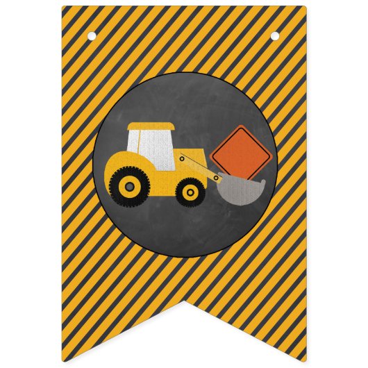 Chalkboard Construction Happy Birthday Banner (Eerste vlag)