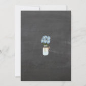 Chalkboard Country Mason Jar Blue Flowers Baby Kaart (Achterkant)