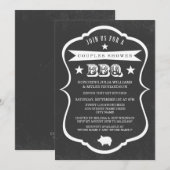 Chalkboard Couples Shower BBQ Uitnodiging (Voorkant / Achterkant)